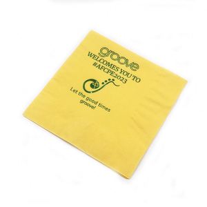 Customize Branded 33x33 CM Cocktail Napkin <b>Tissue</b> Napkin Servietten Restaurant Linen Napkins - Product Image 4