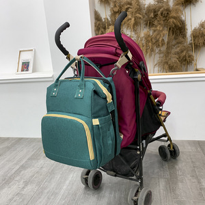 Outdoor reistas met opdruk, luiertas, verschoningsmat, draagbare wieg, luiiertas rugzak met opklapbaar bedje - Product Image 4