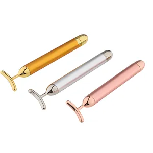 2020 Hot Sale Hochleistungs-T-Form Gold Gesichts massage Beauty Bar Massage Roller Pistole ems Gesichts walze Gesichts massage gerät