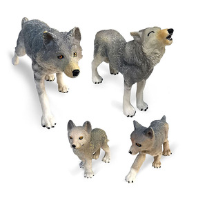 Set di modelli simulati di re lupo siberiano scultura statica solida <span class=keywords><strong>Wolf</strong></span> <span class=keywords><strong>Pack</strong></span> con femmina alfa e collezione di animali selvatici di cuccioli - Product Image 6