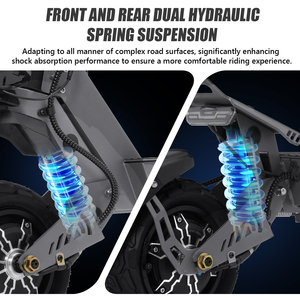 Scooter Eléctrico Todoterreno de Largo Alcance y Alta Potencia Vipcoo Vs9 de 11 Pulgadas con Suspensión de Goma Delantera y Trasera para Adultos Ie-es60 S - Product Image 4