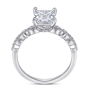 Bijoux fins, bague en argent sterling S925, sertissage à griffes, <span class=keywords><strong>solitaire</strong></span>, 2 carats, taille émeraude, VVS GRA, <span class=keywords><strong>diamant</strong></span> de couleur, moissanite, pour femmes - Product Image 3
