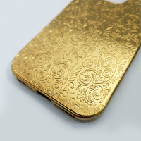 Étui de protection 2-en-1 de haute qualité, acceptant le logo personnalisé, en or, luxe, gravure profonde, poli, pour iPhone