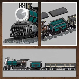 560 Piezas de Bloques de Construcción de Trenes de Vapor Clásicos, Juego de Construcción de Modelos de Trenes, Rompecabezas de Trenes de Rieles, Ladrillos de Juguete <span class=keywords><strong>para</strong></span> Niños - Product Image 6