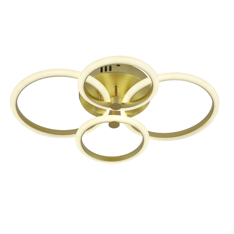 26-104W Modern Simple Golden Ceiling Living Room Bedroom Study Room Wrought Iron Ceiling Lamp