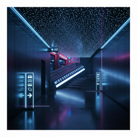 Bande lumineuse EL ultra-fine pour KTV, discothèque, théâtre, cinéma, salle, ambiance murale, guide de sol/décoration d'escalier, alimentation DC/AC, sonore