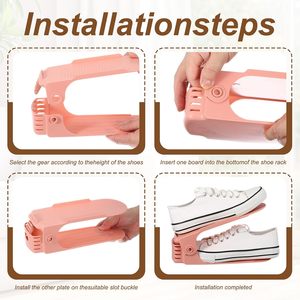 Double-Layer Dormitory-<b>Space</b> <b>Saving</b> <b>Shoe</b> Rack with Adjustable <b>Storage</b> <b>Shoes</b> Cabinet Home Artifact <b>Storage</b> Stand - Product Image 3