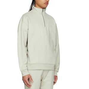 Felpe con Cappuccio Personalizzabili OEM per <span class=keywords><strong>Uomo</strong></span>, in Poliestere e Cotone, Pullover con Zip 1/4 <span class=keywords><strong>Verde</strong></span>, <span class=keywords><strong>Felpa</strong></span> con Zip a Quarto Senza Logo - Product Image 3