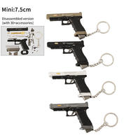 Prix d'usine TTIG34 Alloy Empire Metal 7.5 CM Porte-clés pistolet jouet à éjection de douilles avec balles réduites