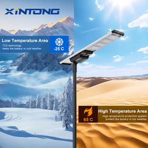 XINTONG 5 años de garantía 60W <span class=keywords><strong>80W</strong></span> 100W 120W IP67 Farola solar integrada Todo en uno Farola LED solar con poste - Product Image 2