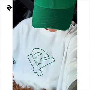 T-Shirt Oversize Personalizzata con Logo Ricamato, 100% Cotone Bianco, Maglietta Estiva Trendy Casual a <span class=keywords><strong>Mezza</strong></span> <span class=keywords><strong>Manica</strong></span> per Donne - Product Image 4