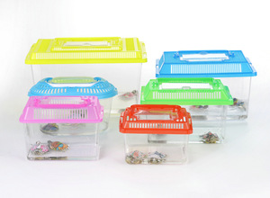 新入荷 小型ロープハンドル付きプラスチックボックス ミニタンク 金魚・カメ・爬虫類・昆虫用 - Product Image 2