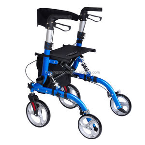 Andador multifunción de ruedas plegable al por mayor con respaldo de asiento, cesta y cerradura de seguridad - Product Image 1