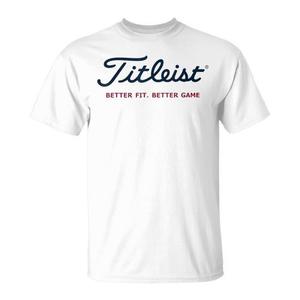 T-shirt de golf Titleist blanc unisexe pour adulte, col rond, manches courtes, impression sérigraphique - Product Image 1