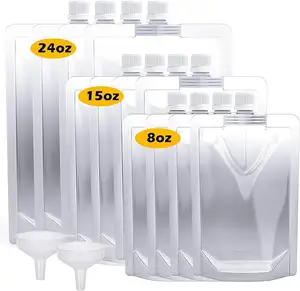 Wholesale China Supplier Portable Durable Reusable Concealable Transparent Plastic Beverage Bag