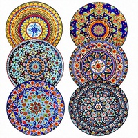 Assiettes de dîner Glowworm 105 pouces en céramique, lot de 6, pour steak, snacks, pizza, gâteau, plats de service colorés, décoration de cuisine, cadeau, passe au lave-vaisselle