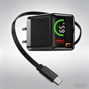 65w gan <b>car</b> charger usb c pd eu With Retractable Cable Dual Port Adapter PD QC3.0 Fast Charging for iPhone Laptop Travel - Product Image 1