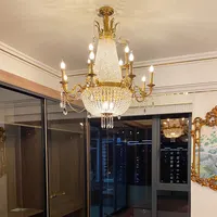 Jewellerytop avrupa pirinç k9 kristal fuaye dome merdiven kolye ışık boho avize İtalyan lamba