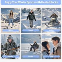 Chaussettes chauffantes pour hommes et femmes, rechargeables, lavables, électriques, 8 heures, 4 niveaux de chauffage, pour la chasse, le camping, la randonnée, le ski, le cyclisme