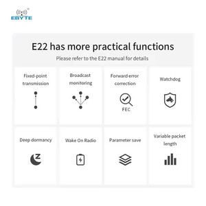 Module de port série sans fil LoRa Ebyte ODM E22-230T30D 10km 220.125-236.125MHz 30dBm UART, module sans fil LoRa à spectre étalé - Product Image 5
