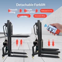 Transpalette Électrique Portable Mini 4x4 avec Batterie Plomb-Acide, Longueur de Fourche 600mm, Déplaceur Latéral Électrique et Pneus Pleins pour l'Audio