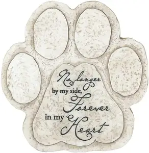 Forever in My Heart Dog Paw Memory Garden Stone