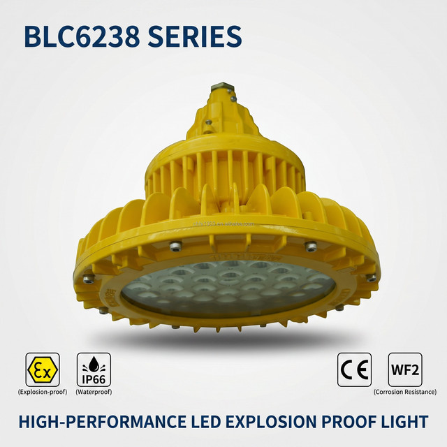 LED Explosion-Proof Light Fixtures IP66 Rating 6000K Daylight Tempered Glass Brackets for Flammable/Explosive Areas 1-Year