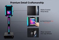 Photomaton Robotisé Autonome avec Lumières RGB, Télécommande Sans Fil, Compatible iPad, Caméra, Structure Métallique Portable