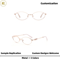Gafas Ópticas Metálicas Hechas a Mano de Alta Gama, Ligeras, Ovaladas, Montura Completa, para Uso Diario, OEM/ODM, Personalizables