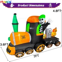 7ft Horreur Gonflable Fantôme Train Halloween Pierre Tombale Citrouille Fabricant OEM Vente En Gros Halloween Gonflable pour Jardin Cour