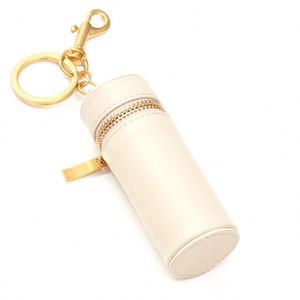 PU Leather Zippered Lipstick Holder Keychain <b>Bag</b> Charm Portable Chapstick Case Lipstick <b>Bags</b> - Product Image 2
