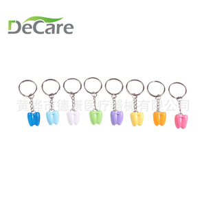 Llavero con Forma de Diente DeCare, Plástico, Portátil, Cadena de Acero Inoxidable, para Promoción Dental - Product Image 1