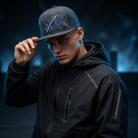Casquette Snapback Brodé(e) X avec Circuit Imprimé Original, Visière Plate Structurée en Coton, Personnalisable OEM, Vente en Gros