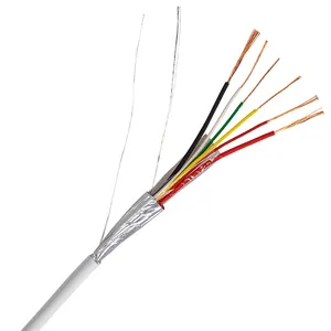 Cable de alarma 2x0,5 + 4x0,22 Blanco Bajo humo Chaqueta libre de halógenos 300/300V Cable de alarma de 6 núcleos de cobre desnudo múltiple
