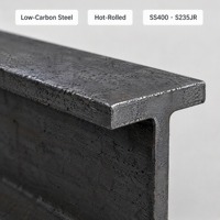 Profilé en acier en forme de T laminé à chaud SS400 S235JR, finition usine, barre en T structurelle pour la construction
