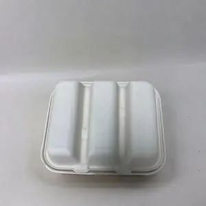 VIRTUES 100% Biodegradable Compostable Bagasse Food Tray 3 Compartment Taco Holder/Plate Pulp Moulding Process