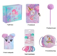 Coffret Cadeau Saison Rentrée des Classes : Carnet en Peluche Queue de Sirène Dessin Animé, Journal Intime Enfant, Bracelet et Sac ML01 (Non Relié)