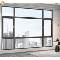 Ventana Combinada Abatible Moderna de Aluminio con Rotura de Puente Térmico, Vista Panorámica Amplia, Doble Acristalamiento, Aislamiento Térmico Vertical