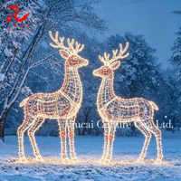 Lumière LED personnalisable en forme de renne 3D en fer, étanche pour l'extérieur, idéale pour la remise des diplômes, Thanksgiving, Noël, sculpture pour jardin et cour.