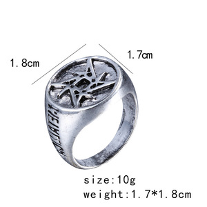 Bague de rock pour homme, style groupe de <span class=keywords><strong>heavy</strong></span> <span class=keywords><strong>metal</strong></span>, en alliage d'argent antique, tendance, pour fiançailles, fête, mariage, cadeau, bijoux de mode, vente directe usine - Product Image 3