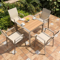 Meubles de jardin, table et chaises de patio, design minimaliste moderne, aluminium imperméable, ensemble de salon mobile pour jardins et terrasses