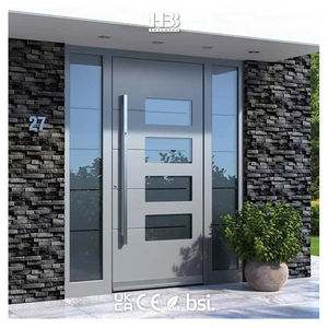 Американский современный дом, парадный вход, 4 стеклянные панели, вставленные изолированные металлические двери из нержавеющей стали - Product Image 3