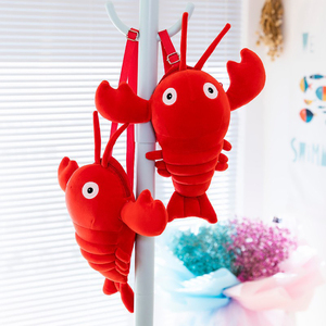 Bolso Bandolera de Peluche de Langosta Roja de Dibujos Animados, con Bordado de Pinzas Grandes y Ojos, para Niños - Product Image 3