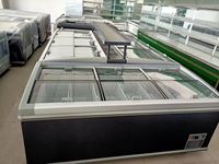 Congélateur d'affichage d'île profonde de réfrigérateur ouvert de dessus de porte en verre commerciale SD-400F