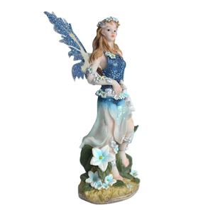 ของตกแต่งสวนกลางแจ้งบ้านแบบเป็นส่วนตัวรูปปั้นขนาดเล็กรูปปั้นนางฟ้าทำจากเรซิ่นสีเขียวแบบกำหนดเองใหม่ - Product Image 1