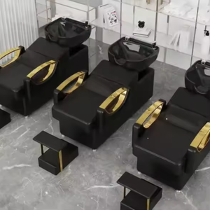 Chaise de lavage de cheveux en cuir synthétique de haute qualité, éponge en céramique durable, vente chaude, lit de lavage de cheveux pour salons de beauté, salons de coiffure, spas - Product Image 3