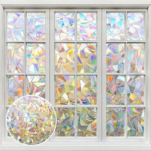 Film <span class=keywords><strong>d</strong></span>écoratif pour fenêtre en <span class=keywords><strong>PVC</strong></span> moderne, épaissi, coloré, arc-en-ciel, teinté, bloquant les UV, protection contre la chaleur, adhésif statique, couverture de fenêtre pour l'intimité - Product Image 2