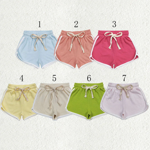 Toddler Girls Waffle Knit <b>Athletic</b> Running Elastic Waist Breathable Bottoms Shorts - Product Image 1
