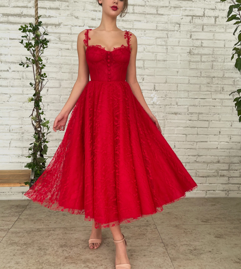 strapless open back dress Spaghetti Straps Lace Appliques Tulle Long Prom Dress main image 1