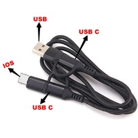 Cable de Carga USB Universal 4 en 1, Cargador Rápido PD de 60W con Conectores USB-C L y USB-A para Impresora y Uso en Viajes